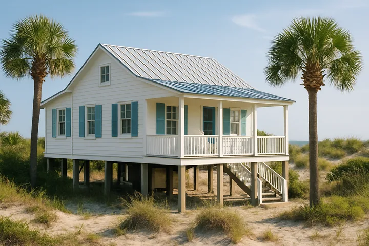 Illustrative Tybee Island beach cottage Chatham County Georgia